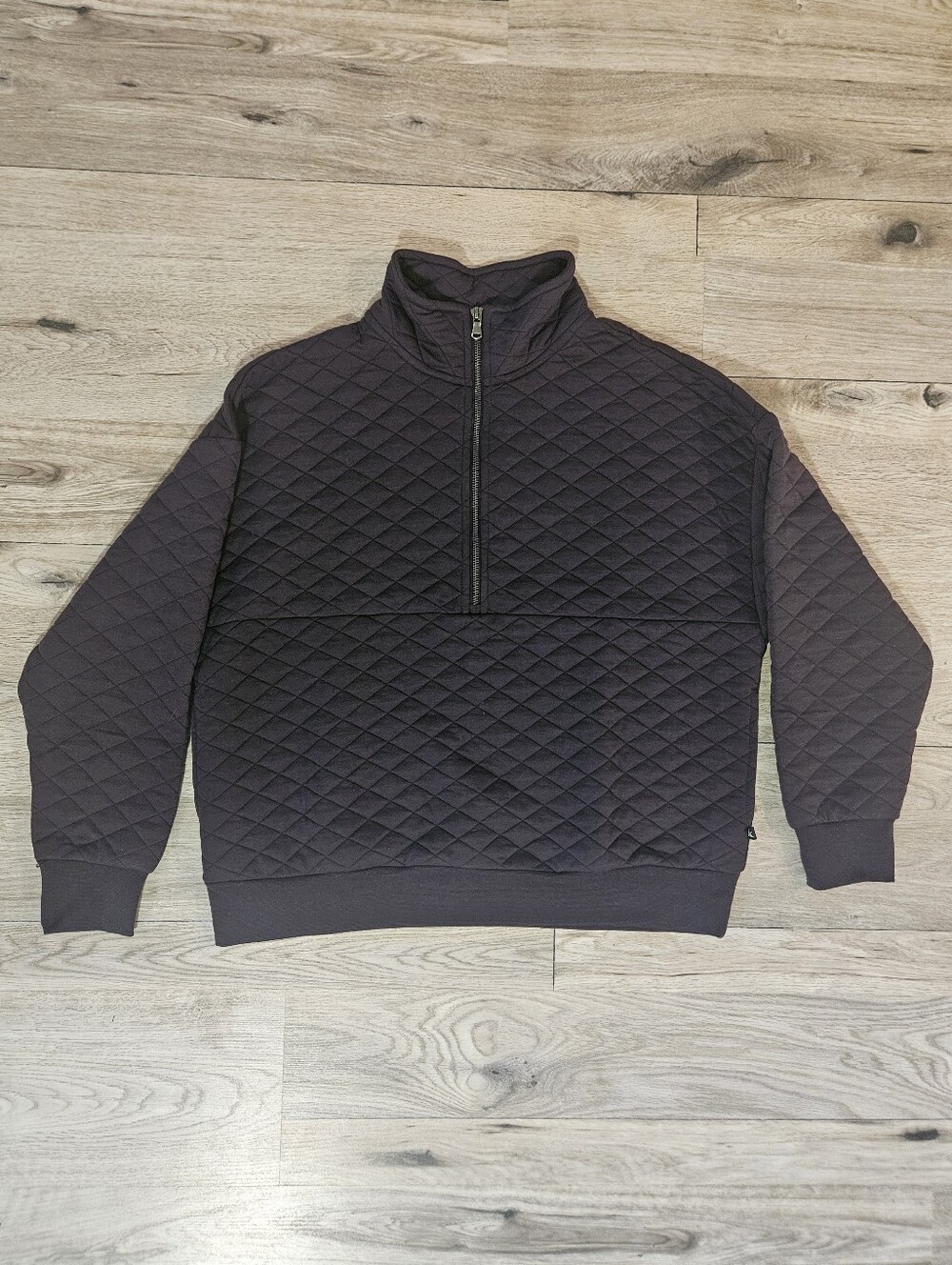 Eddie Bauer Quilted Half-Zip Sweater Deep Plum Size Large